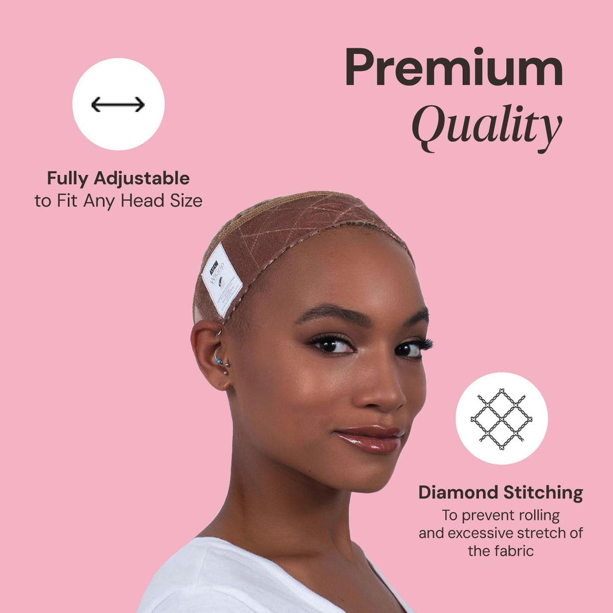 Adjustable Wig Grip Band Non-Slip Headband for Glueless Support - One Size Nude