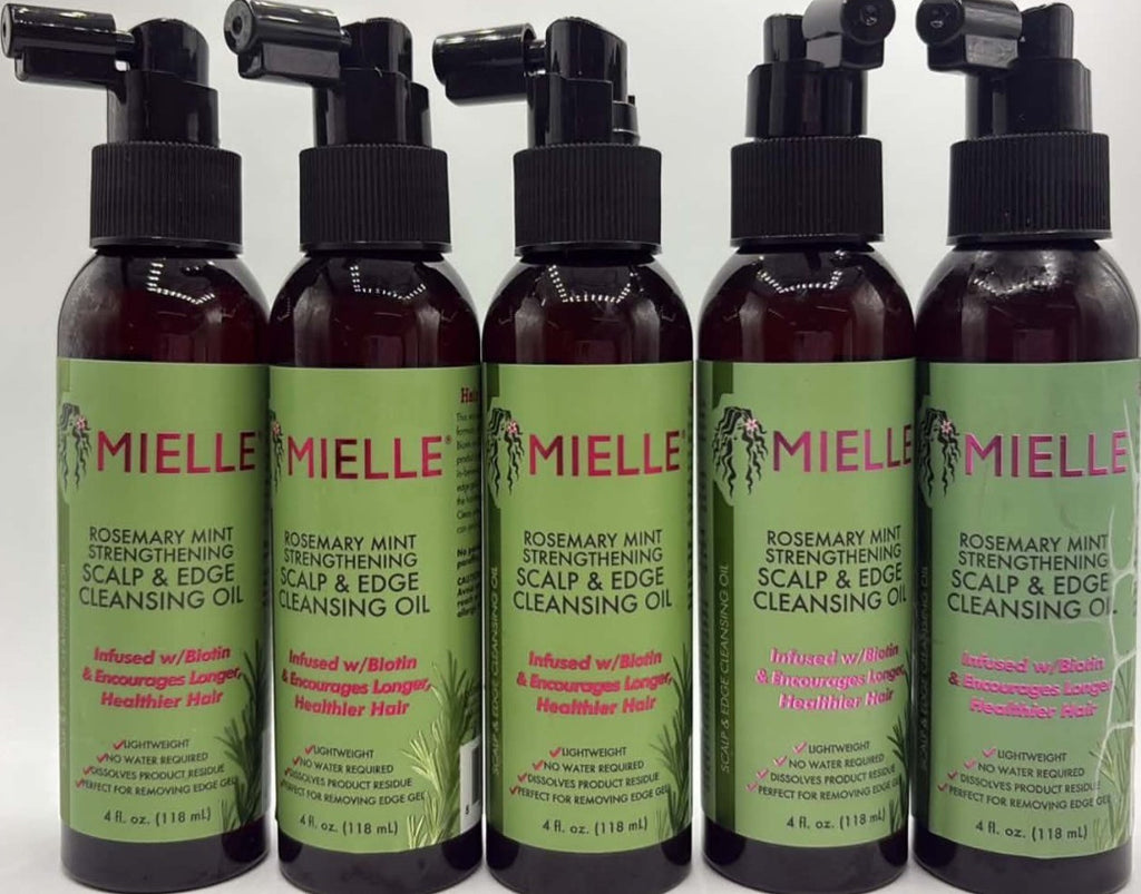 5-Pack Rosemary Mint Hair & Scalp Cleansing Oil - Strengthening Hair Treatment