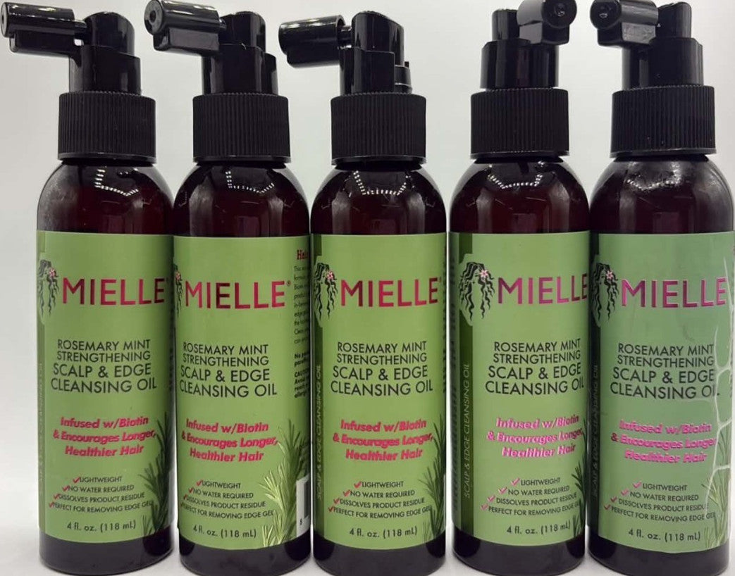 5-Pack Rosemary Mint Hair & Scalp Cleansing Oil - Strengthening Hair Treatment
