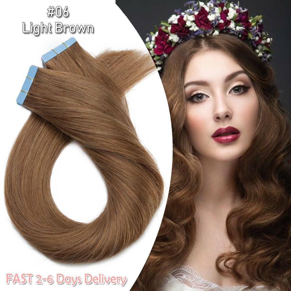 Remy Human Hair Tape-In Extensions 20-60pcs - Natural Black & Blonde Shades