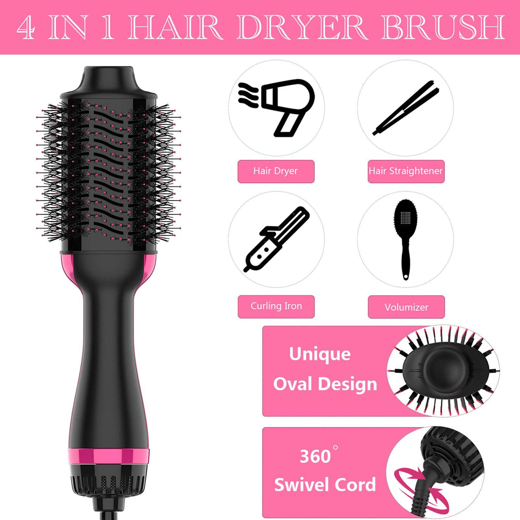 Professional Hair Dryer Brush with Ceramic Coating and Ionic Technology