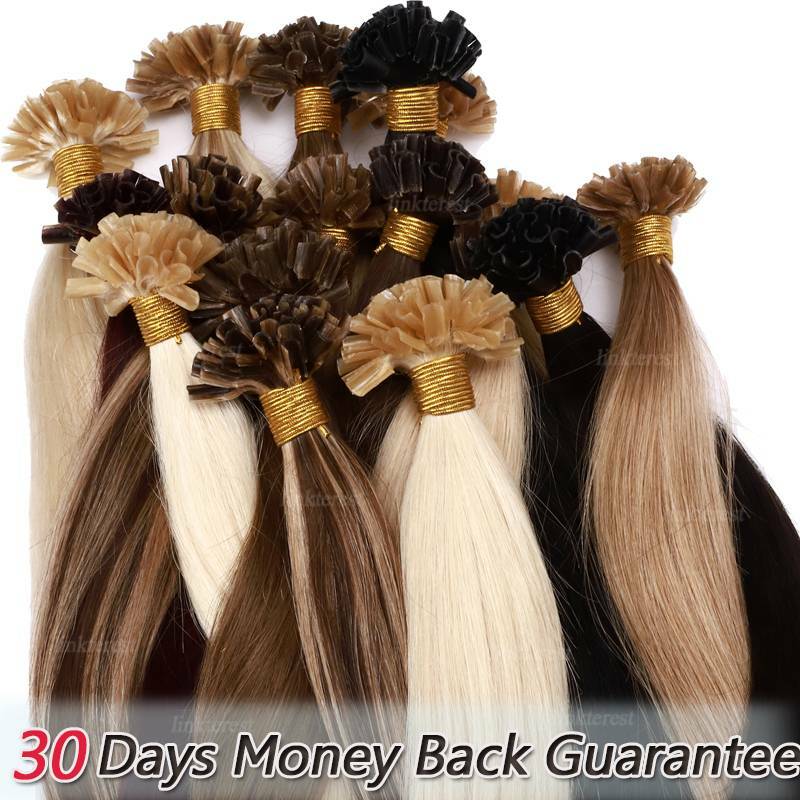Human Hair Extensions Flat Nail U Tip Keratin Bonding Virgin Remy Hair