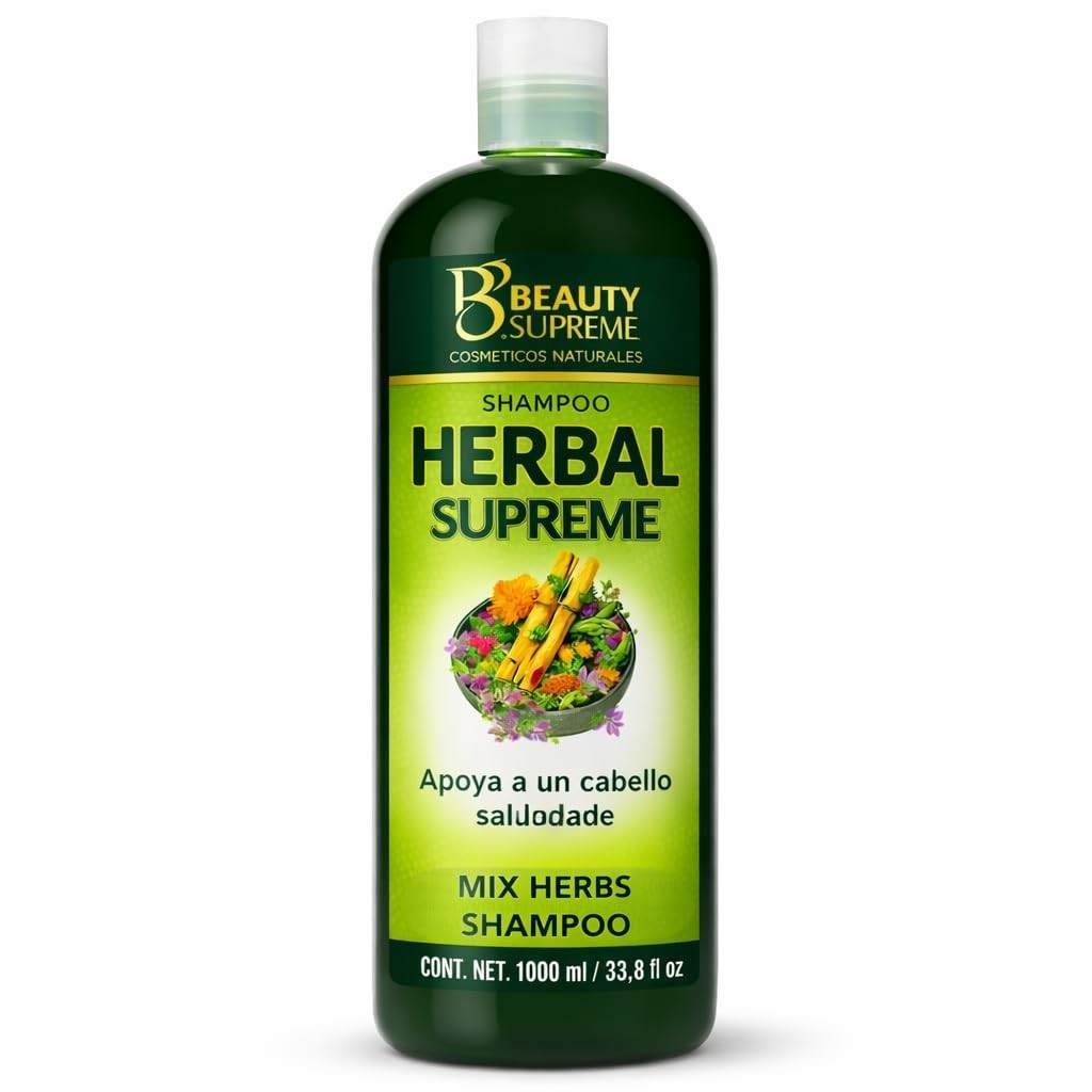 Herbal Shampoo 1000ml Natural Hair Care with Aloe Nettle & Tepezcohuite