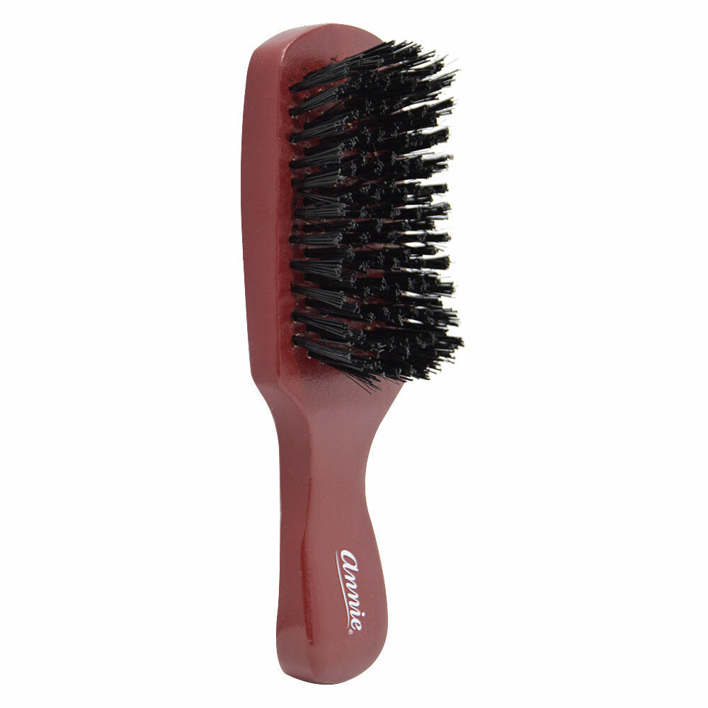 Hard Boar Bristle Wave Hair Brush with Wooden Handle - Curved Styling Tool