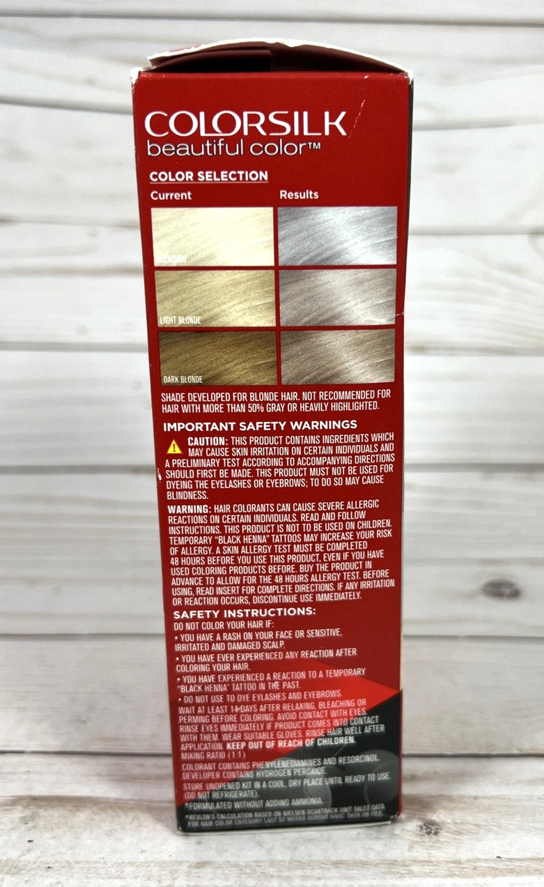Revlon Colorsilk Silver Blonde Permanent Hair Color 4-Pack - Ammonia-Free, Keratin Enriched