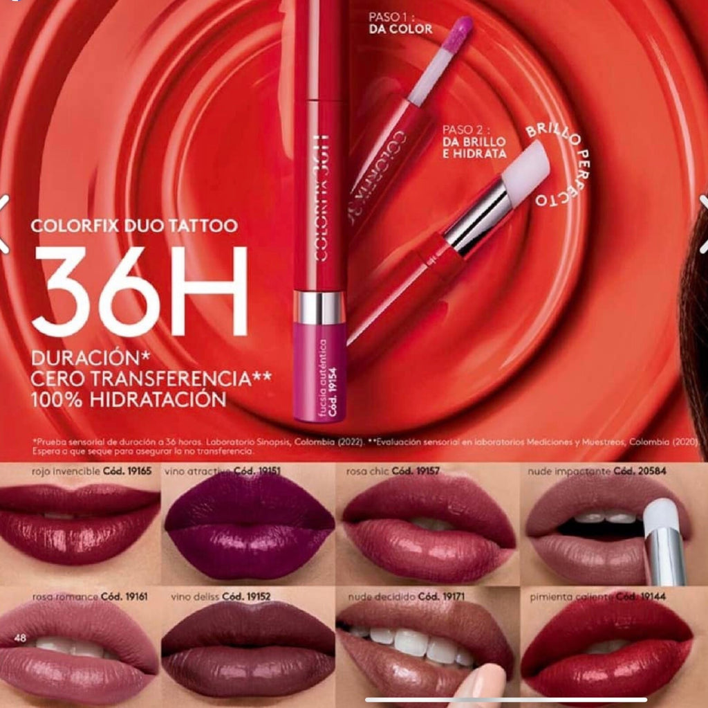 Liquid Matte Lipstick Duo Colorfix Nude Impactante