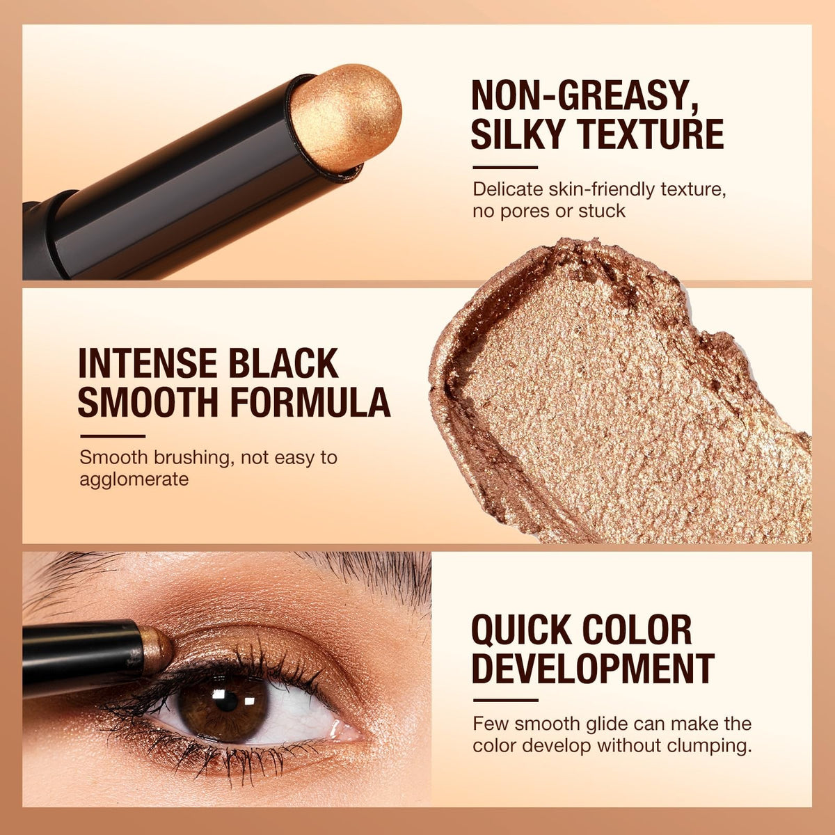 8 Color Waterproof Dual-Ended Eyeshadow Stick Set - Long Wear & Easy Application