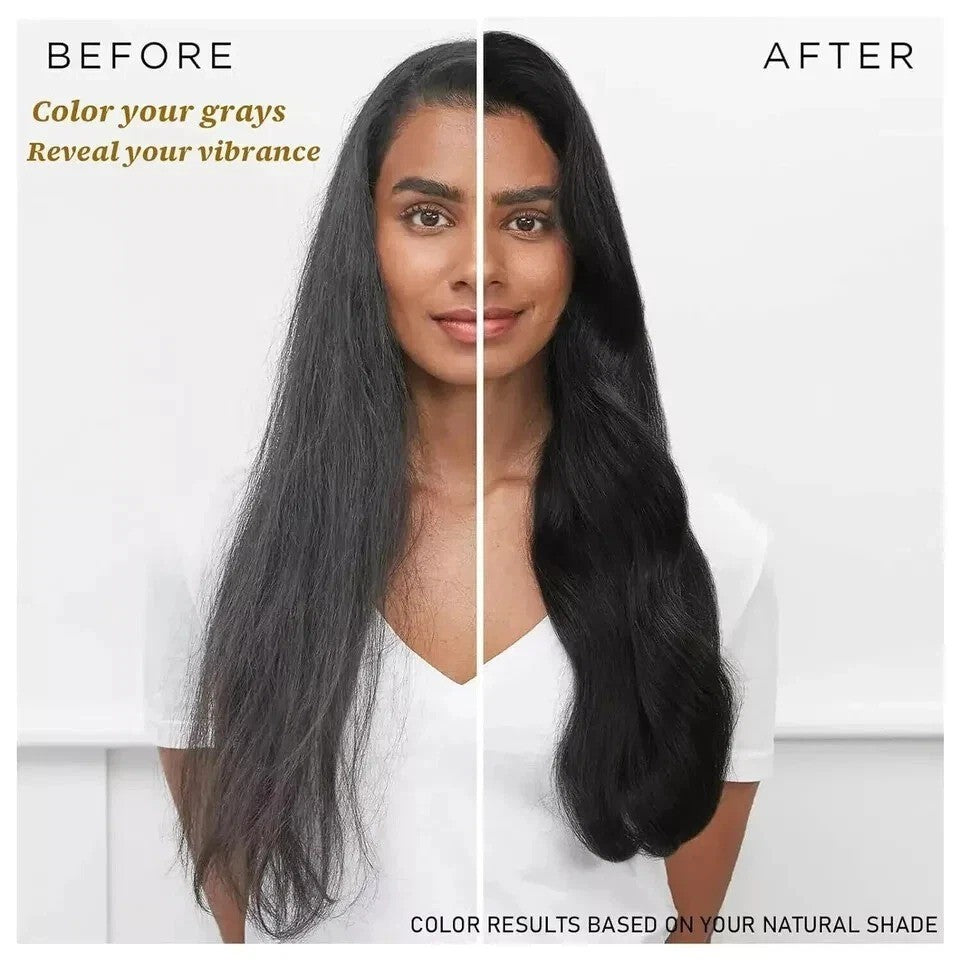 Black Hair Dye Shampoo 3-in-1 Instant Gray Coverage 500mL - Natural Herbal Formula