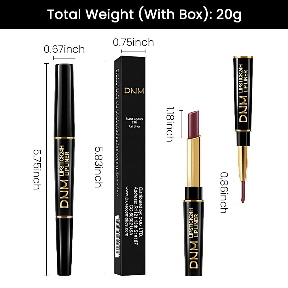 Matte Lip Liner and Lipstick Set for Women - Long Lasting Waterproof & 24H Lip Makeup Kit