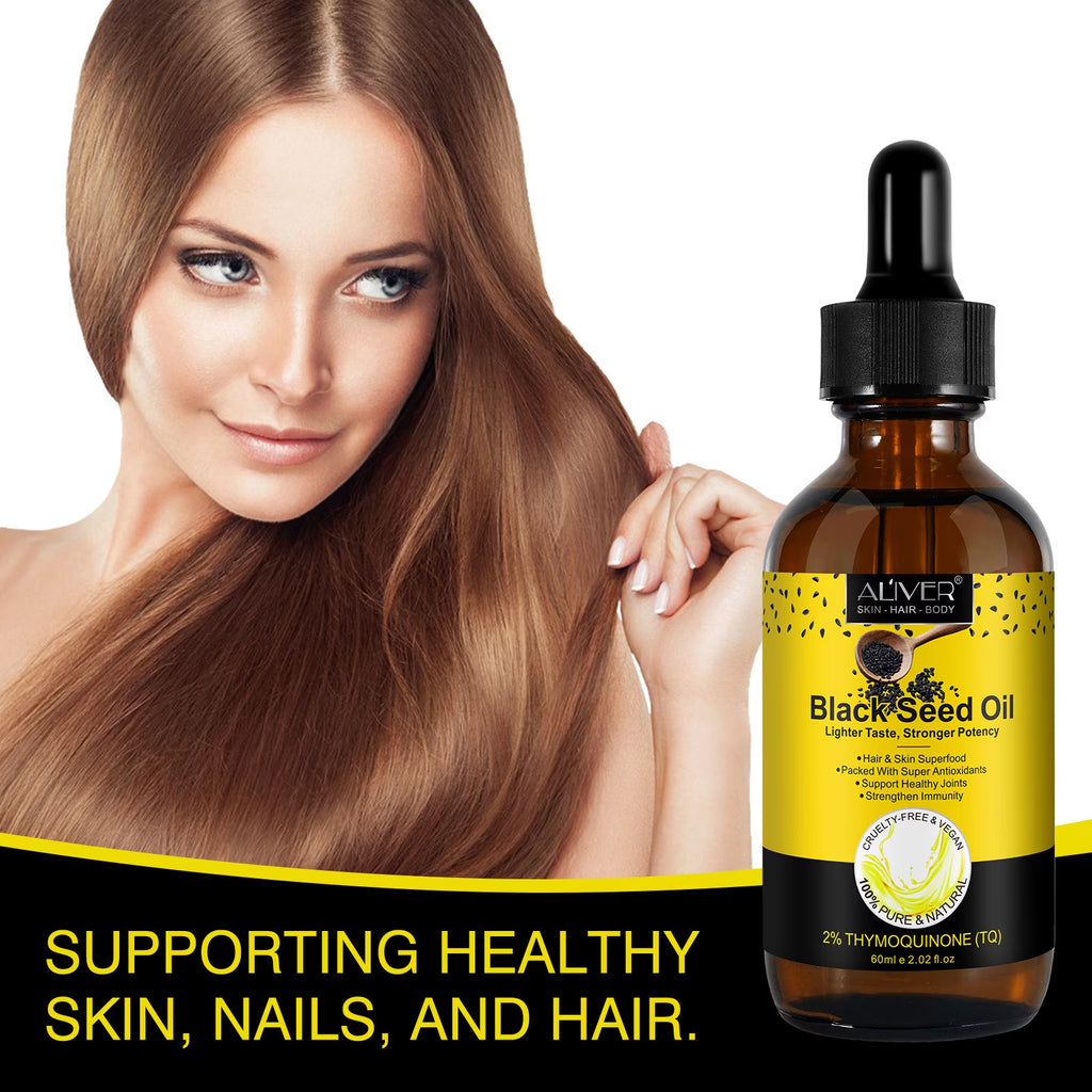 Black Seed Oil for Hair & Skin - Cold Pressed Organic 2 fl oz