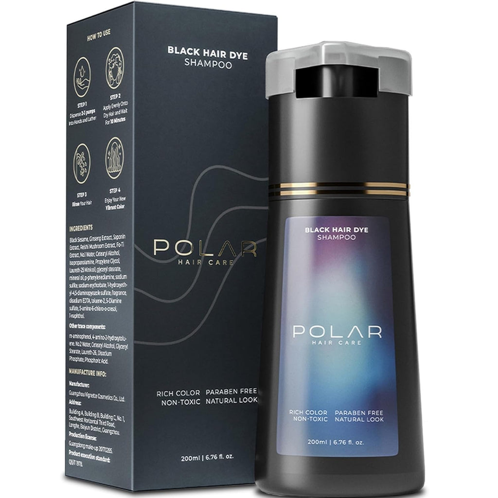 Black Hair Dye Shampoo for Gray Hair – Quick Color-Enhancing Hair Care Solution