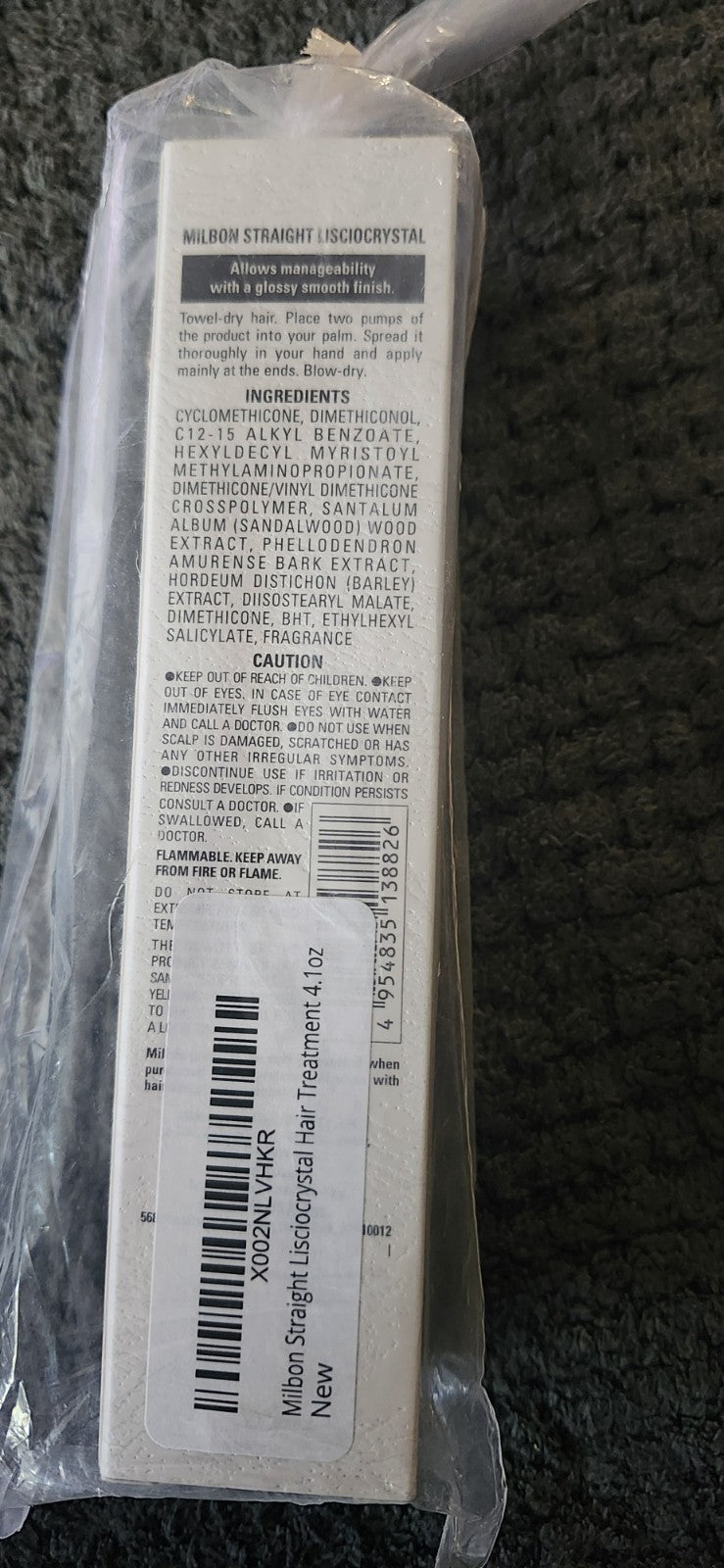 Milbon Straight Lisciocrystal Hair Treatment - Smoothing & Moisturizing 4.1 fl oz