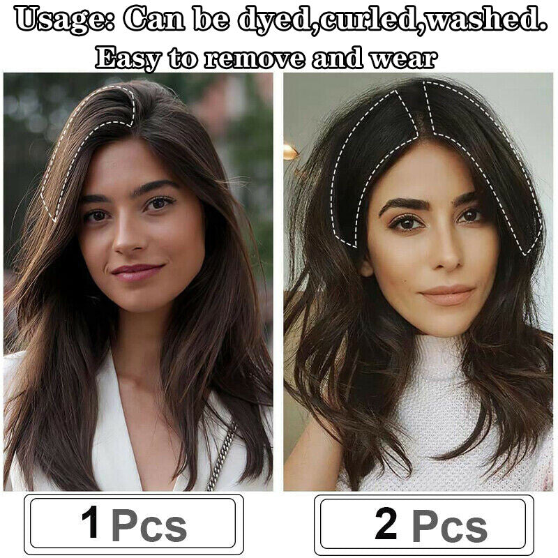 Clip In Short Hairpiece Human Hair Extensions Thick Pad Hair Topper