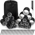 Hair Curlers Set with 24 Self-Grip Rollers & Clips for Voluminous Waves