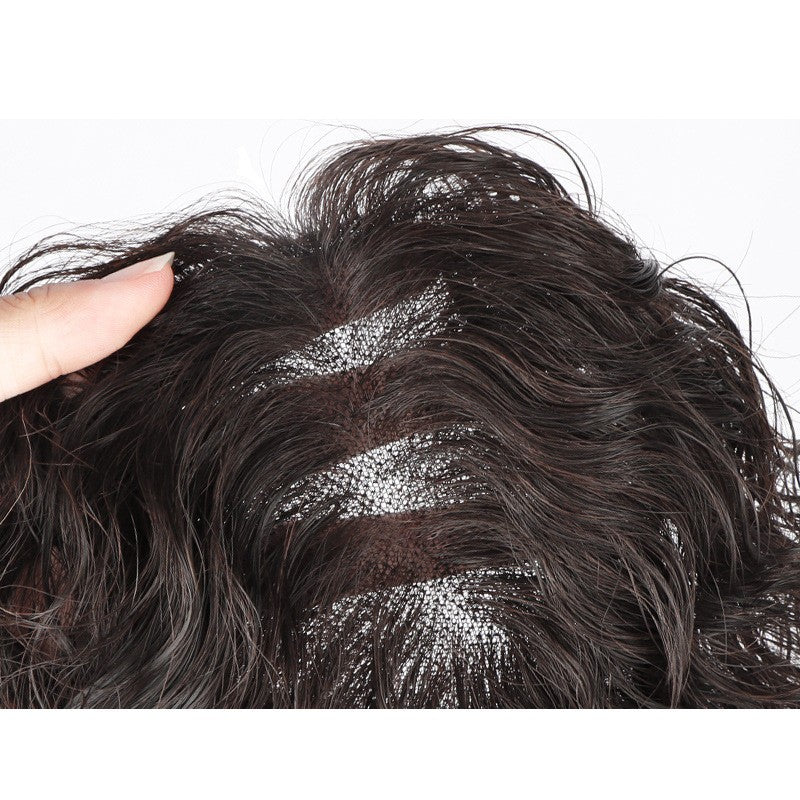 10-Inch Human Hair Clip-In Wavy Curly Hair Topper for Women