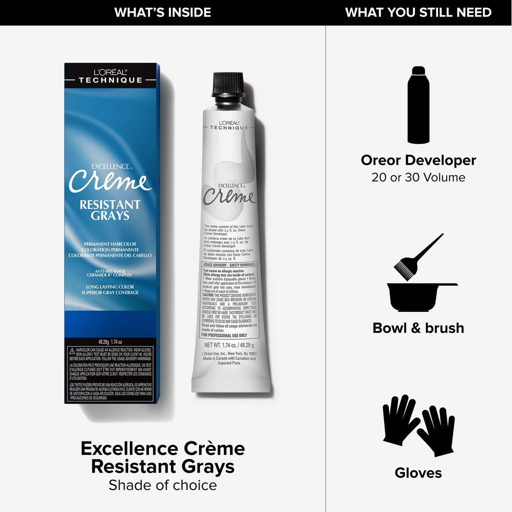 Dark Brown Hair Color Cream for Gray Coverage - Resists Resistance