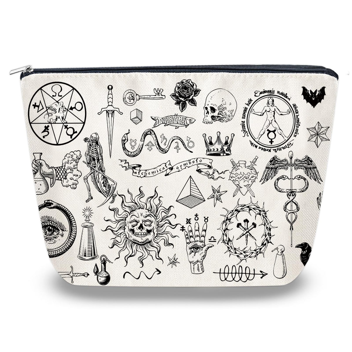 Gothic Makeup Cosmetic Bag for Halloween Witchy Dark Aesthetic