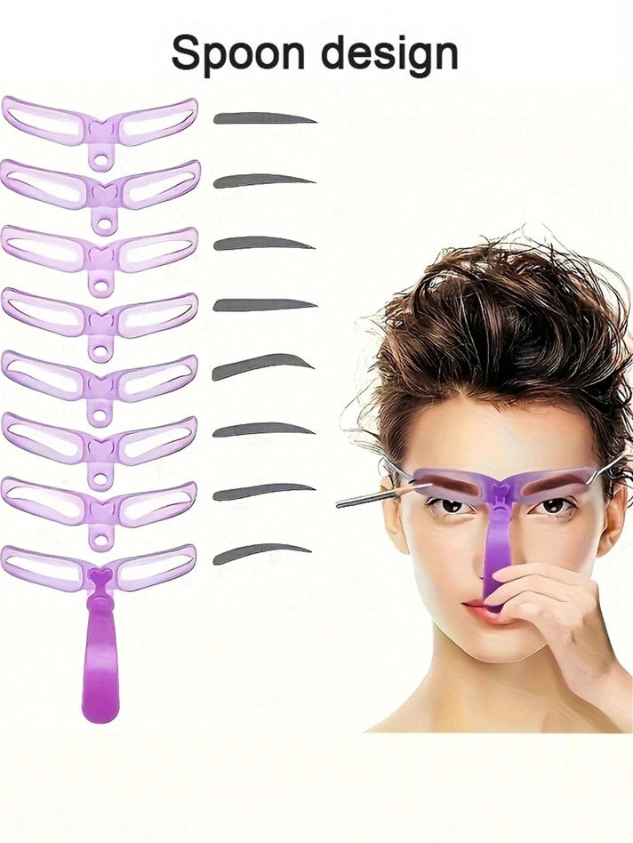 Reusable Eyebrow Stencil Kit with 8 Styles for Makeup & Shaping