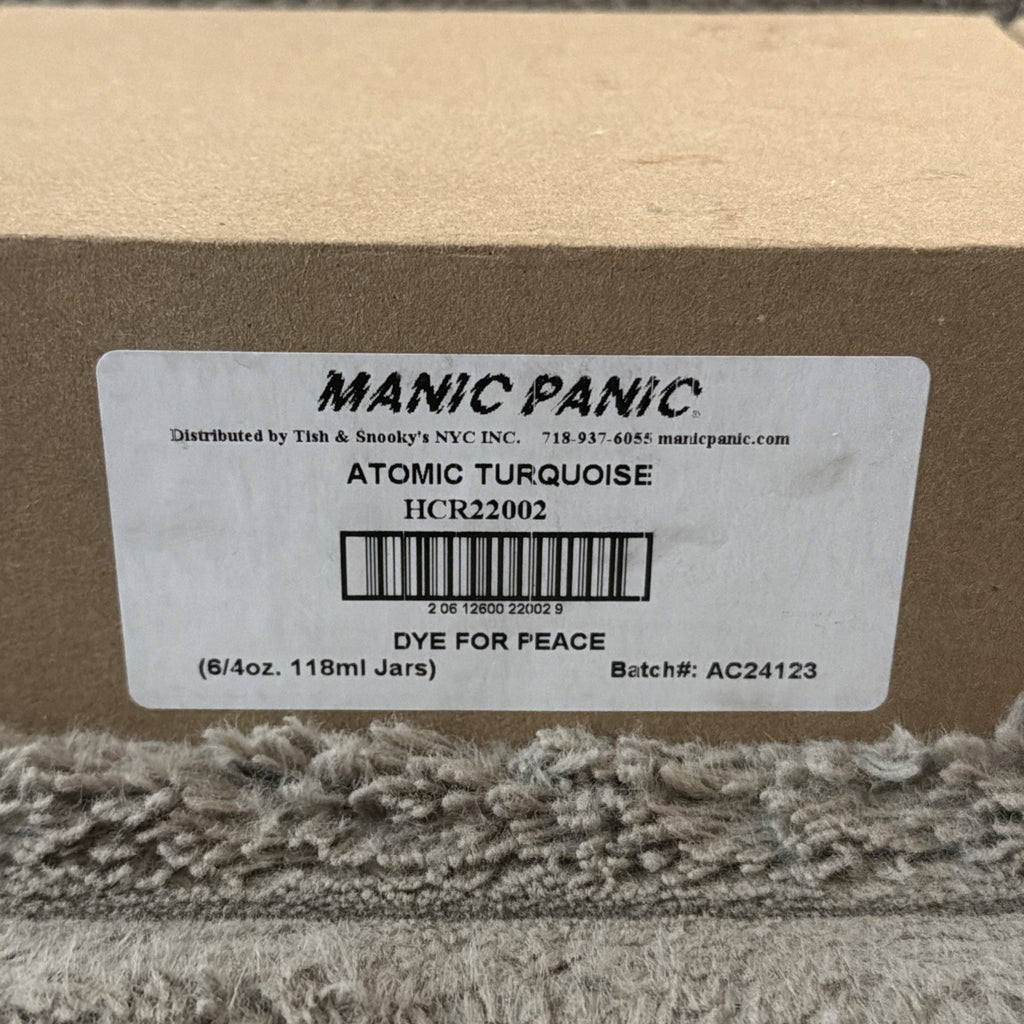 Manic Panic Atomic Turquoise Hair Color - Vegan Semi-Permanent Cream, 4oz, Pack of 6