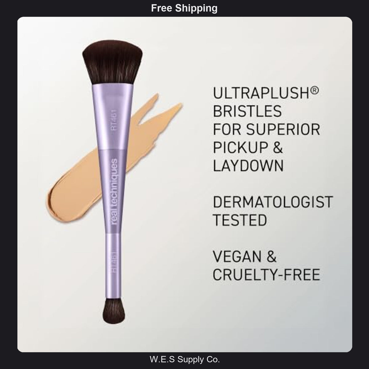 Base Makeup Brush Twin Stars Dual-Ended Set - 2-in-1 Foundation & Concealer Tool