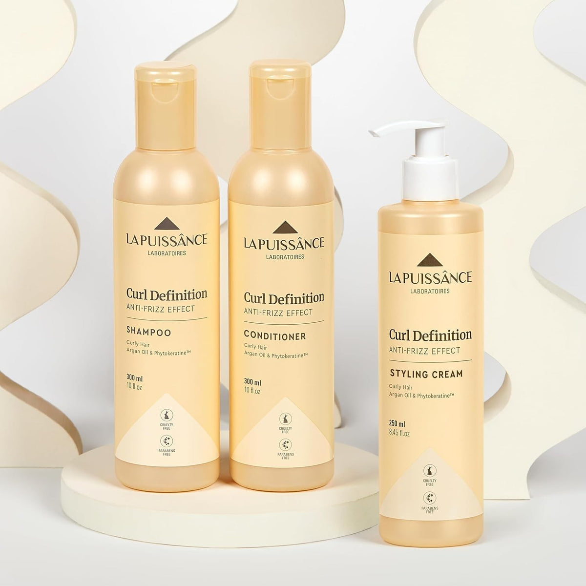Curl Definition Kit Shampoo Conditioner Leave-In Cream for Curly Hair
