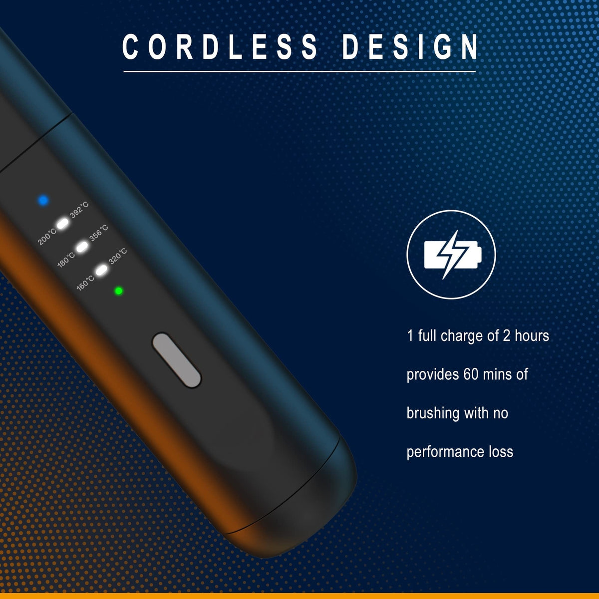 Cordless Beard & Hair Straightening Brush for Men - Travel-Friendly Hot Comb