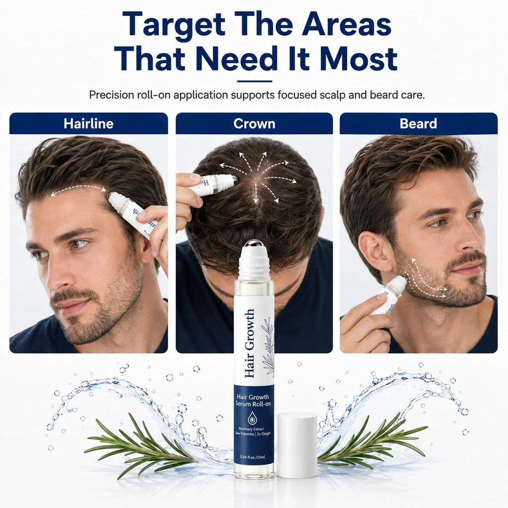 Hair Growth Serum Roll-On for Thicker Hair - 2 Pack, 0.85 Fl Oz