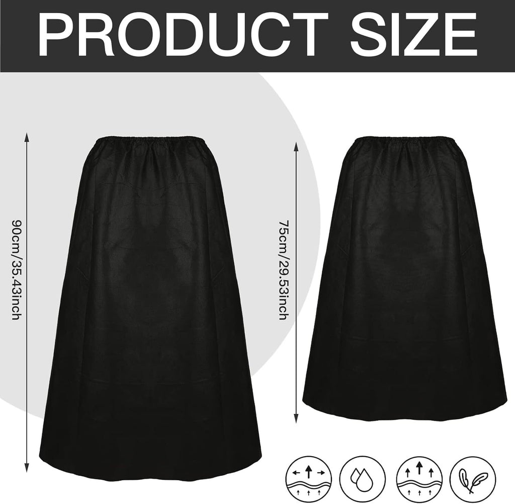 Disposable Spa Wraps for Women - 16 Black Non-Woven Bathrobe Robes