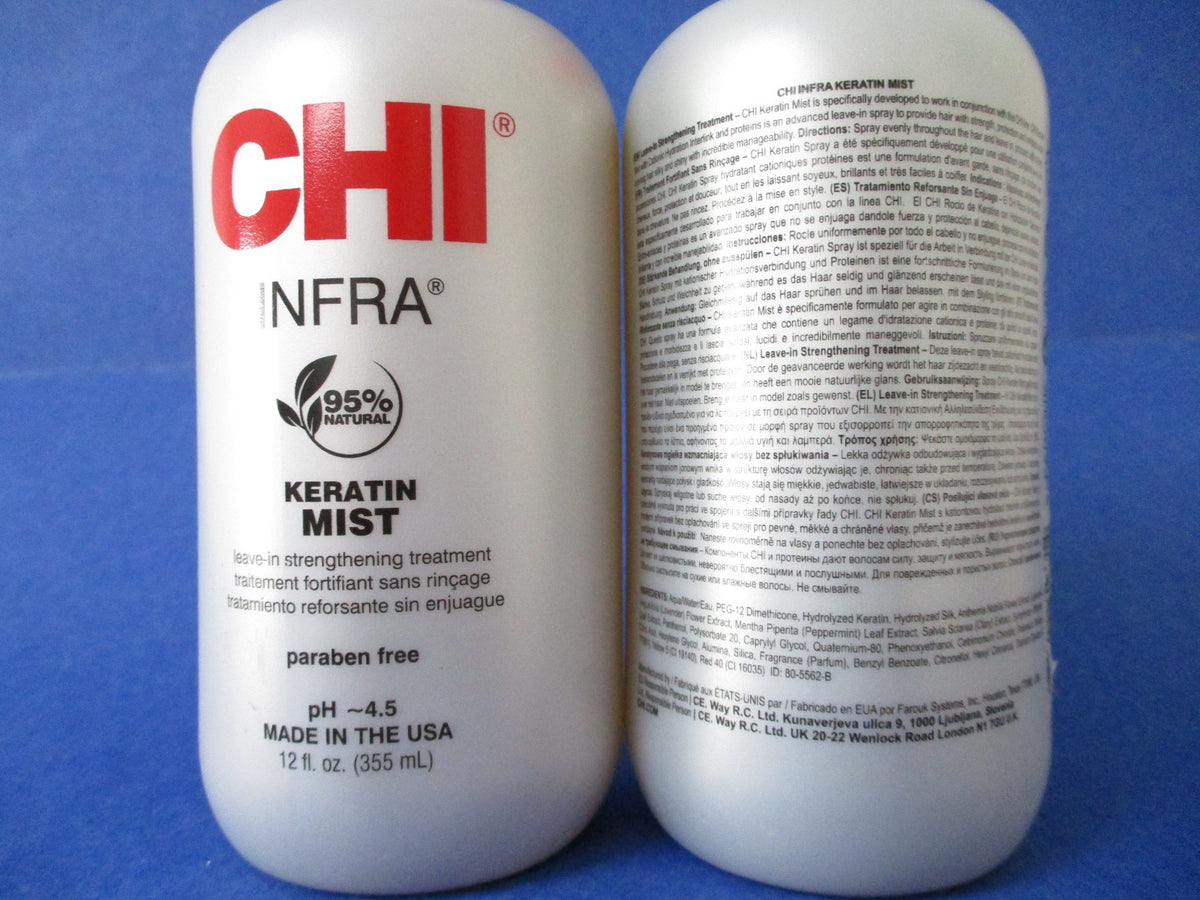 CHI Infra Keratin Leave-In Hair Spray - Strengthening Treatment 12 oz x 2