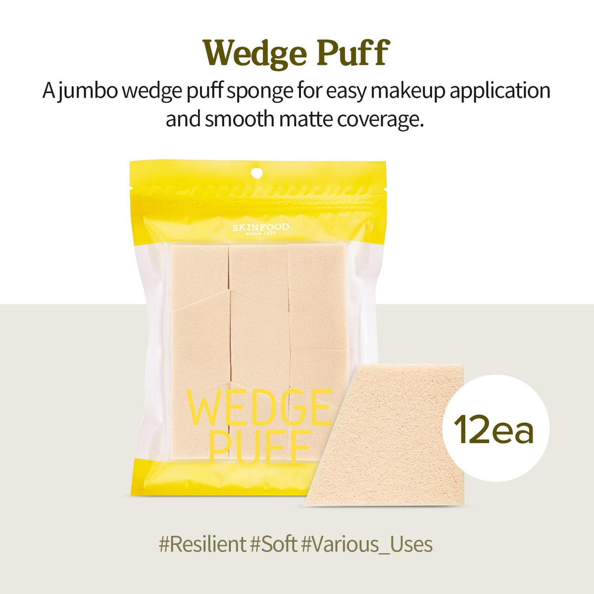 Jumbo Sponges for Makeup - 12 Pack Wedge Puff Sponges