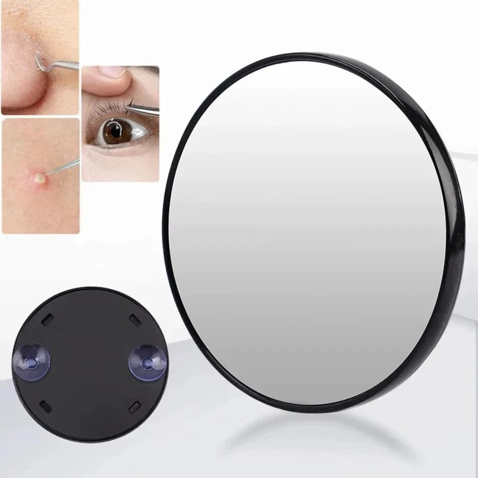 15X Small Magnifying Mirror with Suction Cup for Makeup & Inspection