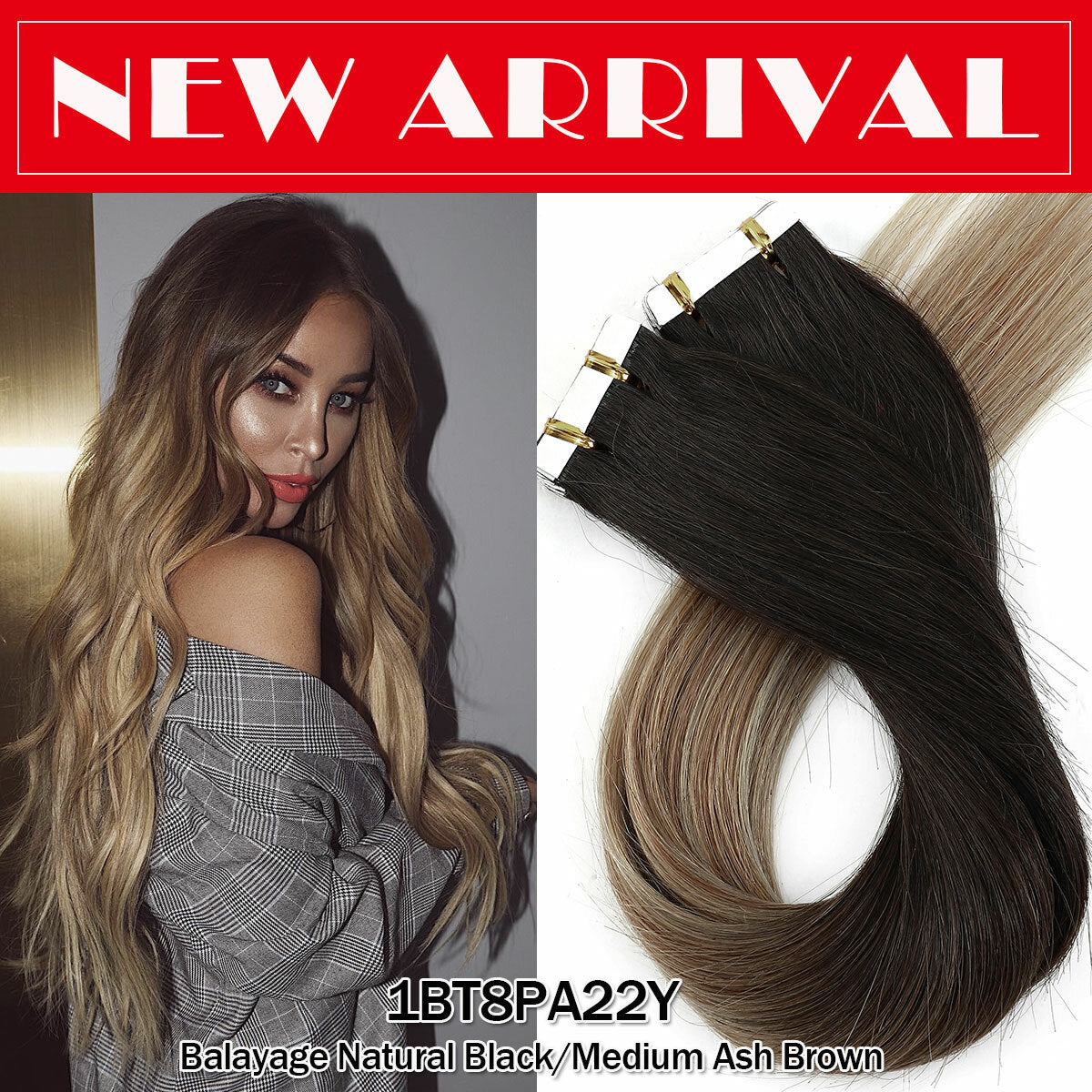 Russian Tape-In Human Hair Extensions - 100% Remy Body Wave, Multiple Colors & Lengths