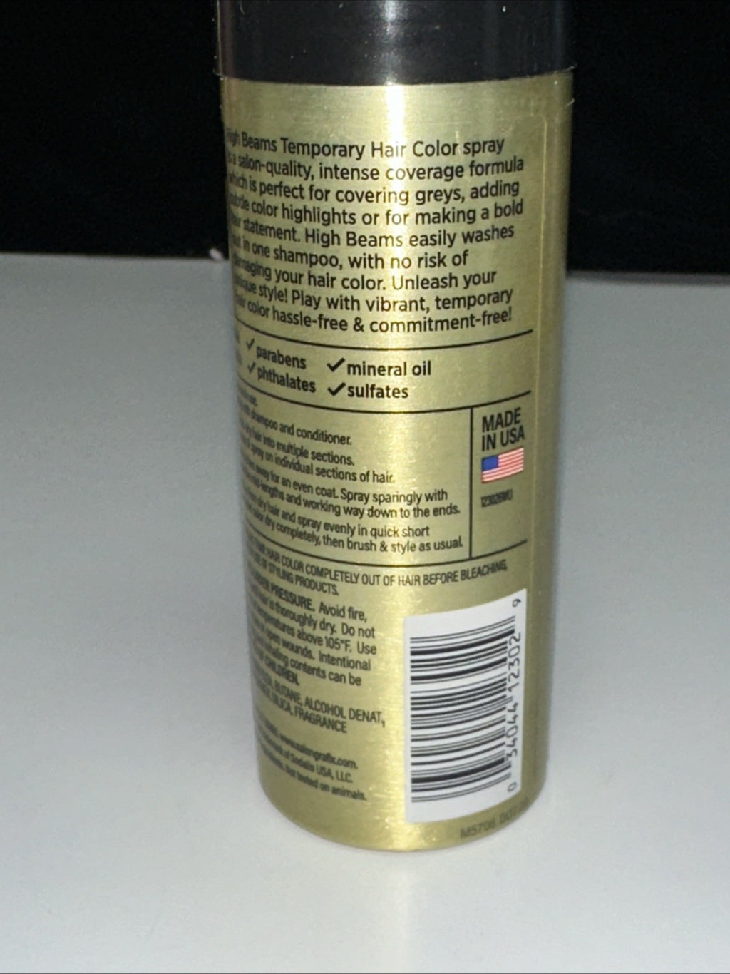 Black Temporary Hair Color Spray - 3 Cans, 2.7 oz Each, Easy Wash-Out