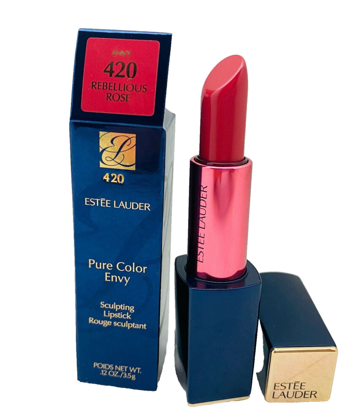 Estee Lauder Pure Color Envy Sculpting Lipstick 420 Rebelious Rose 0.12 oz