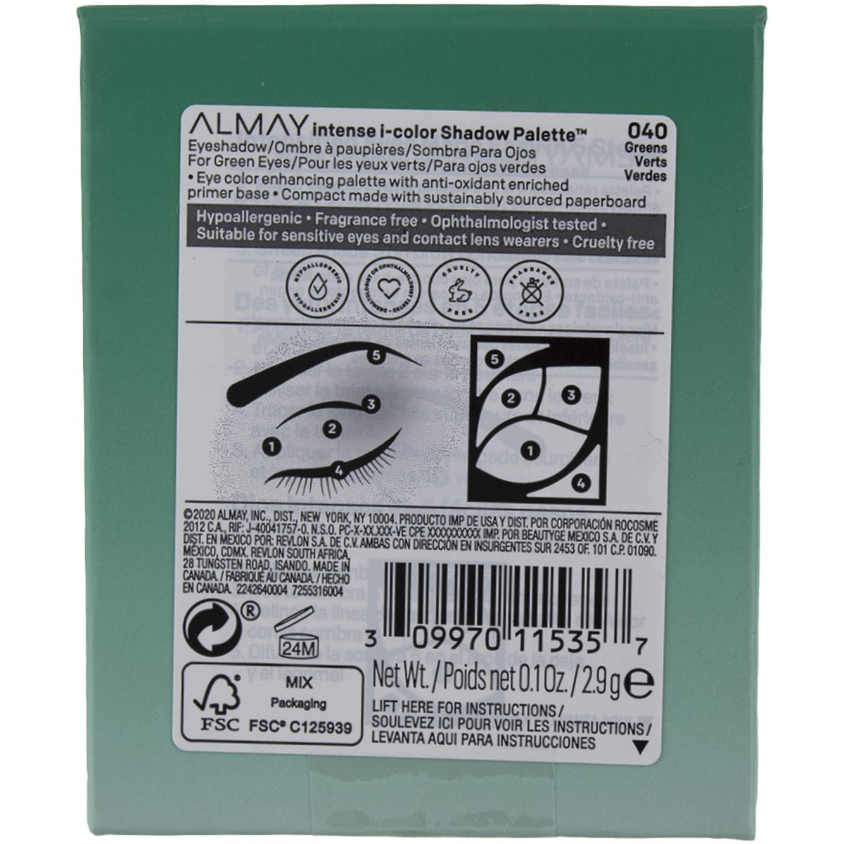 Almay Intense i-Color Shadow Palette Green Eyes – 2 Pack (0.10 oz each)
