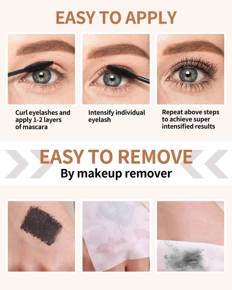 Hypoallergenic Waterproof Brown Volume & Length Mascara for Older Women 60+