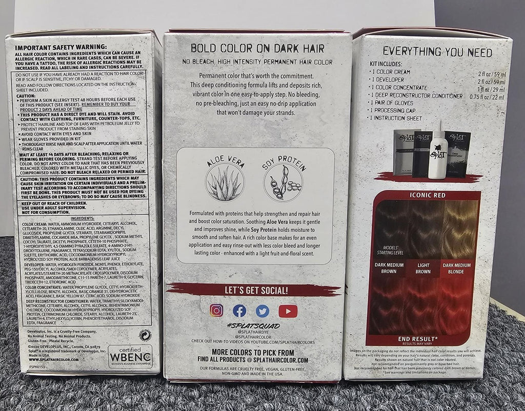 Vegan Red Permanent Hair Color for Dark Hair - Double Lift Set of 6
