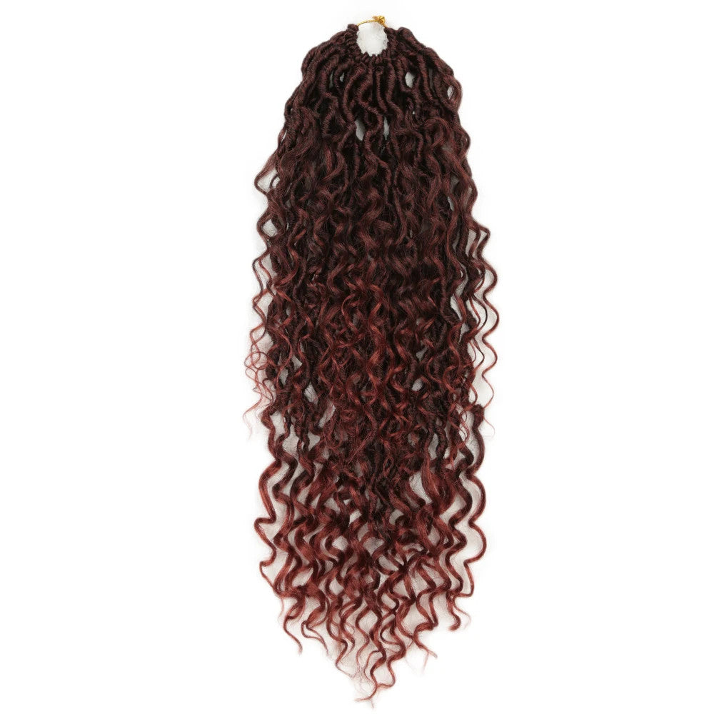Synthetic Curly Faux Locs Crochet Hair Extensions for Women
