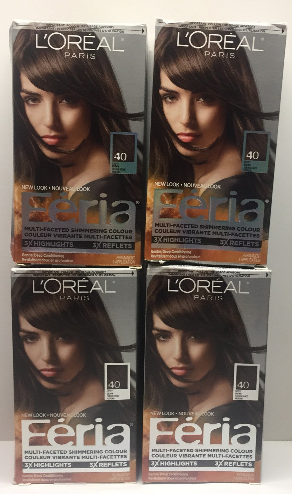 4 Pack Permanent Hair Color Espresso Deep Brown - Feria Shimmering