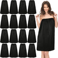 Disposable Spa Wraps for Women - 16 Black Non-Woven Bathrobe Robes