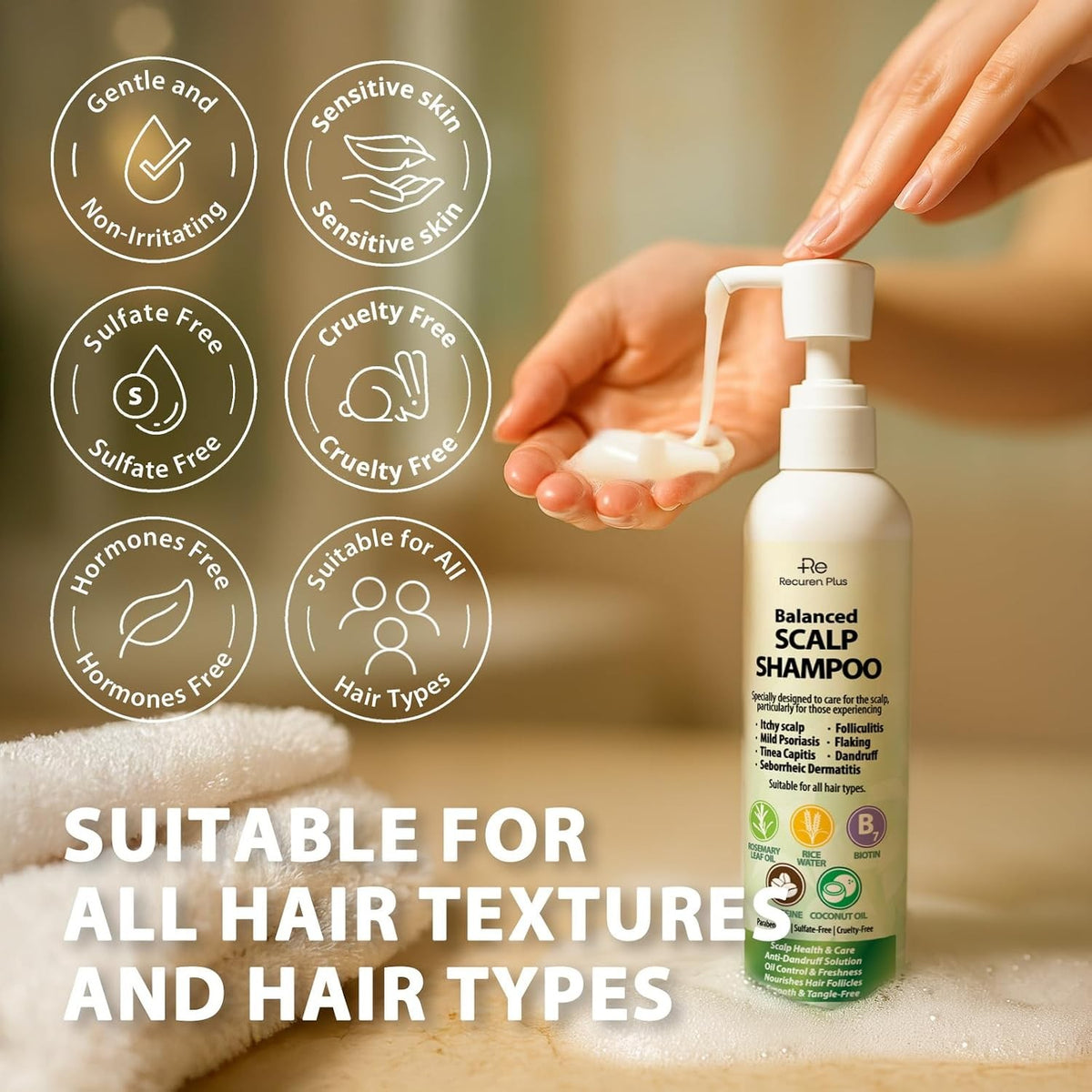 Antifungal Shampoo for Dandruff & Folliculitis 8.8 fl oz – Salicylic Acid Formula