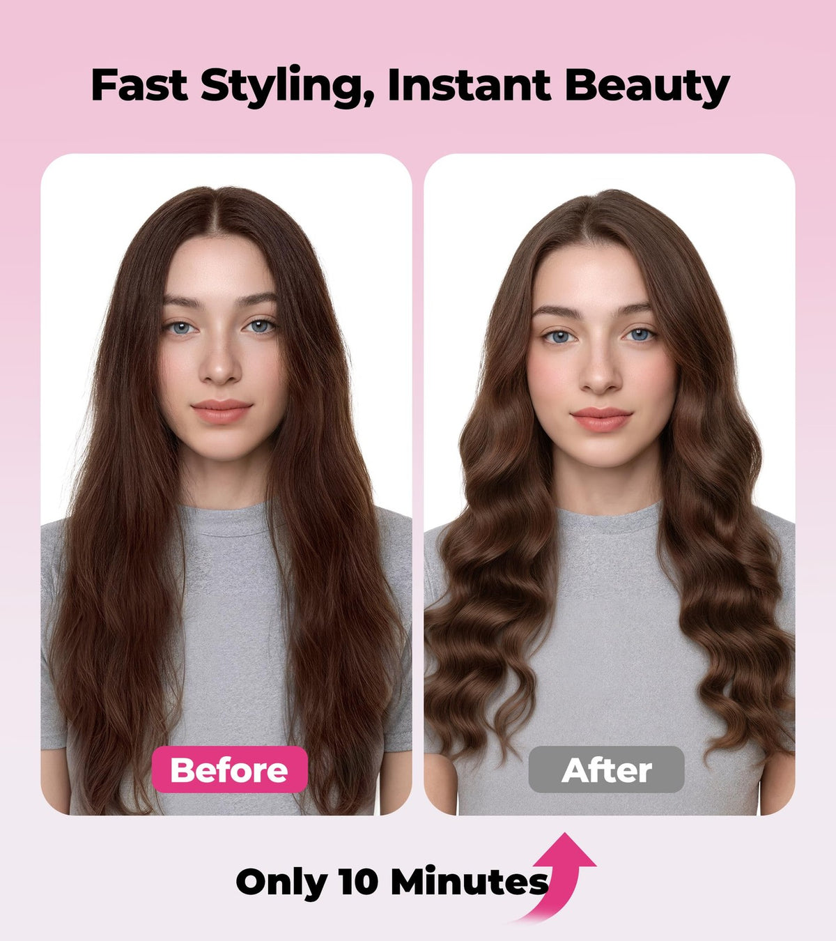 Bubble Curling Wand 32mm for Long Hair - Ceramic Coated Salon Styling Tool