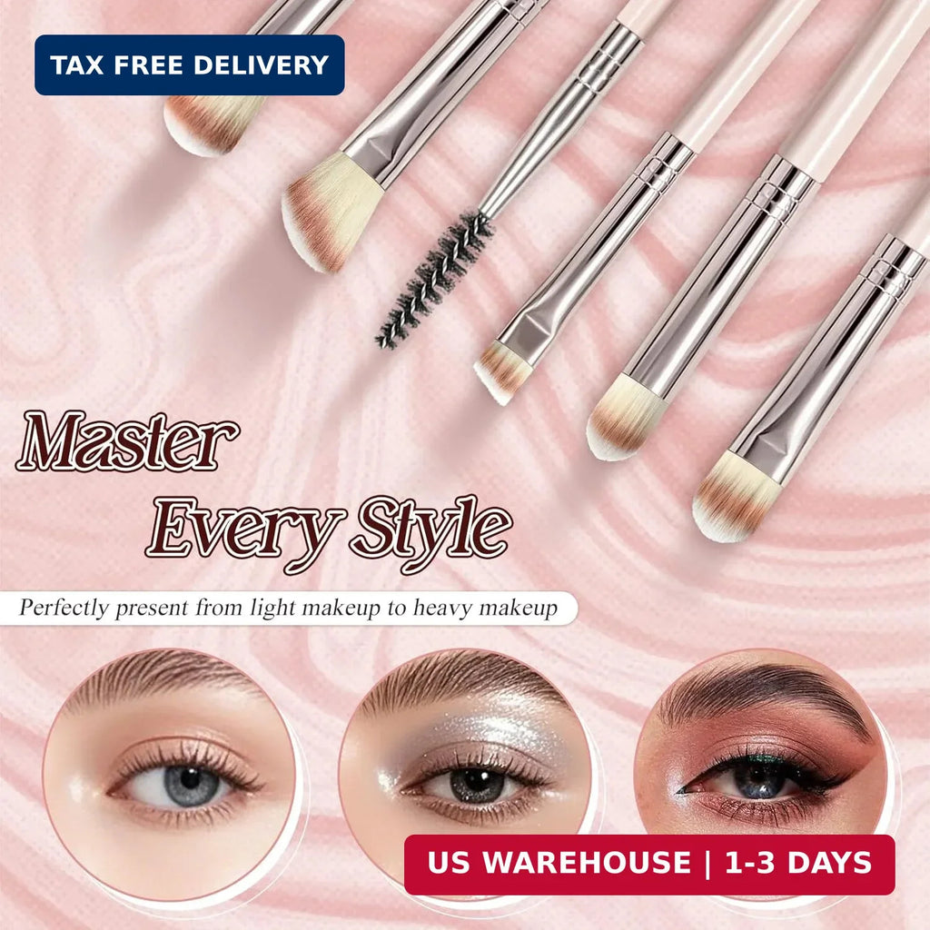 10-Piece Synthetic Makeup Brush Set for Face and Eyes - Travel Friendly