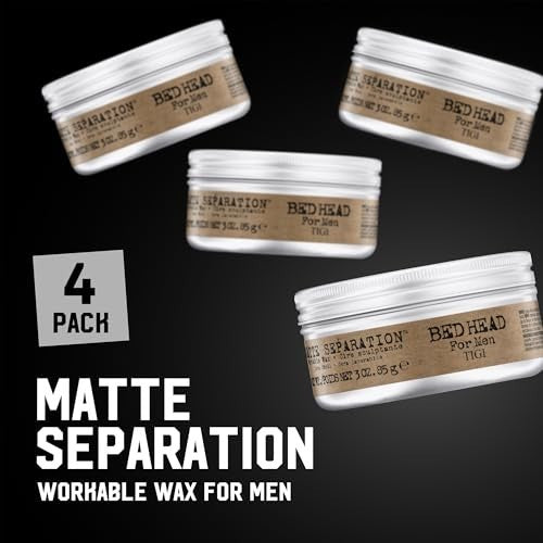 Men's Matte Hair Wax 4-Pack - Strong Hold, Anti-Humidity, Travel Size 3 oz
