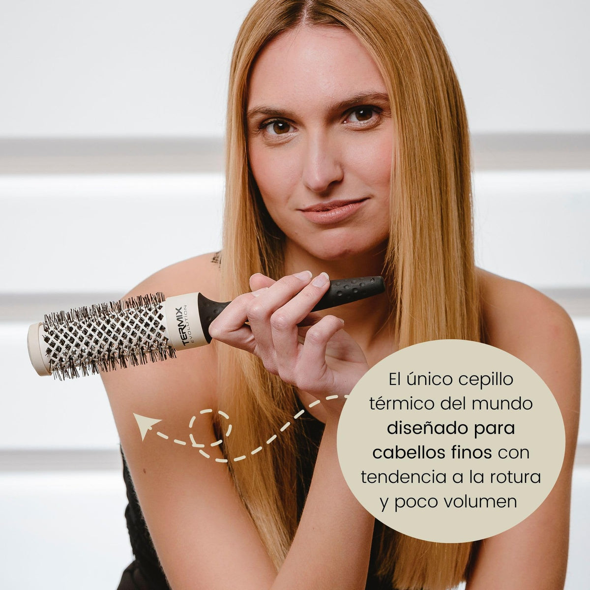 Termix Evolution Soft 23mm Hairbrush for Thin Hair with Ionized Bristles