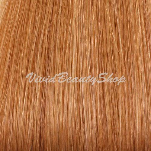 Remy Human Hair Extensions U Shape Keratin Tips Strawberry Blonde #27 22" Long