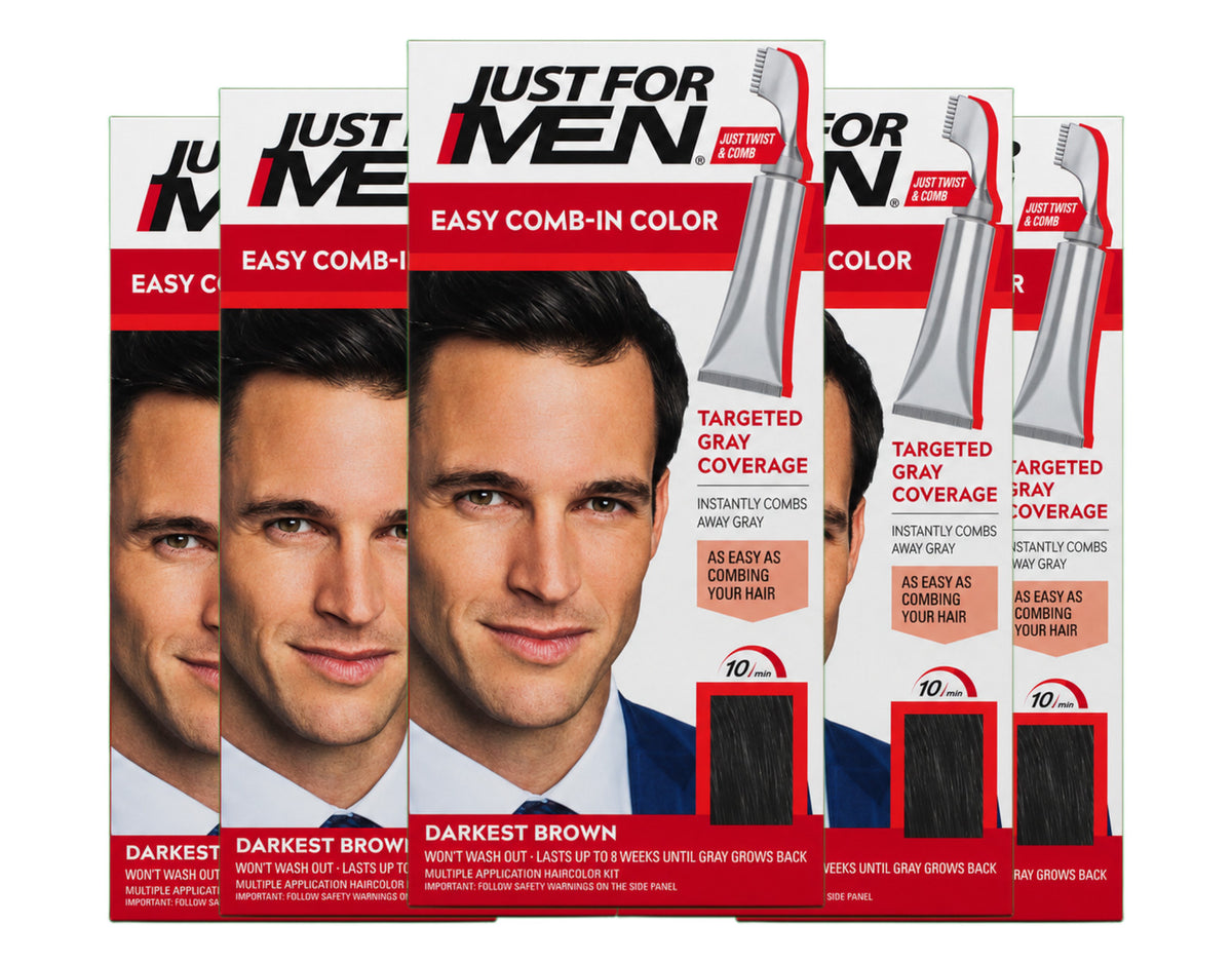 Just For Men Autostop Hair Color Darkest Brown - 2.5 oz Pack of 5