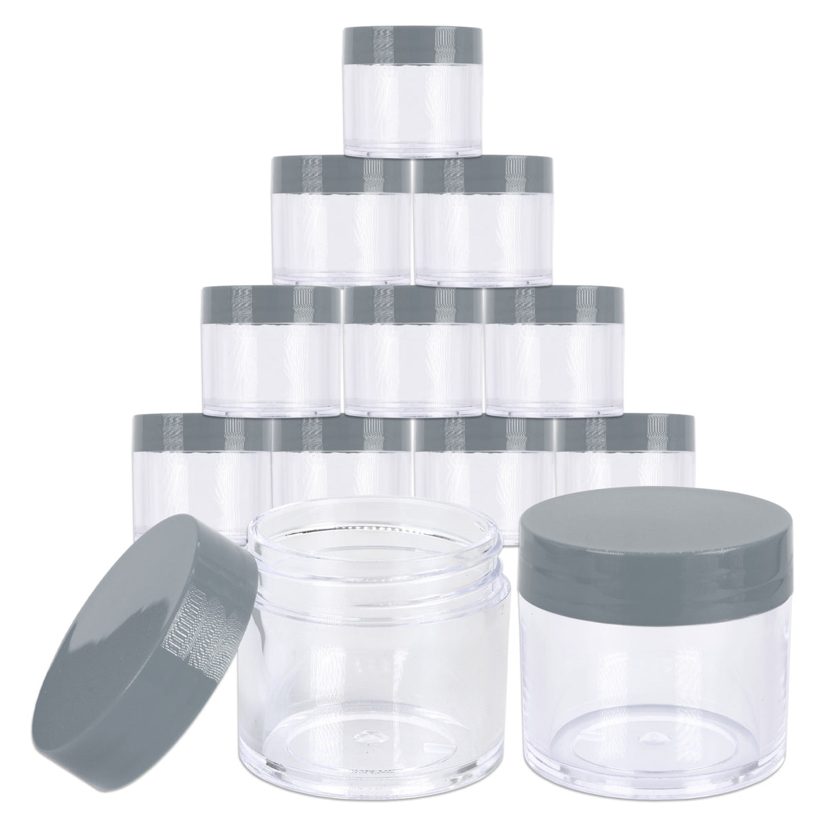 12 Pack 1oz Acrylic Plastic Jars BPA Free Sample Containers for Cosmetics & Food