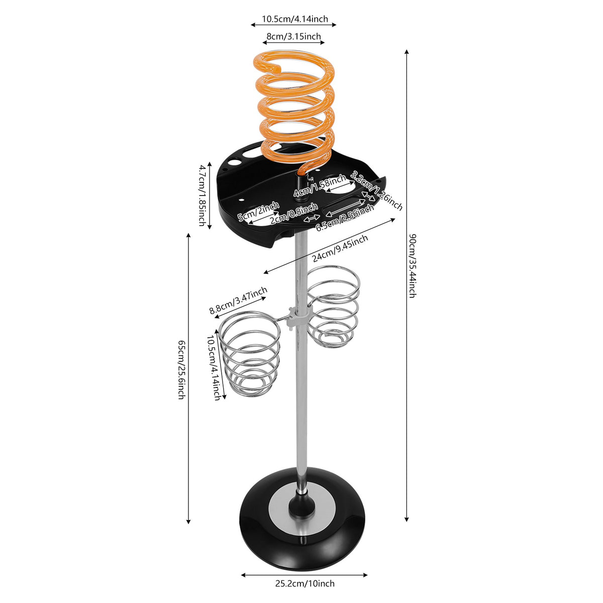 Hair Dryer Stand with Tray and Spiral Holder – Stylish Organizer for Styling Tools