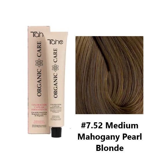Organic Permanent Hair Color #7.52 Medium Mahogany Pearl 3.4oz - Long Lasting & Cover Gray